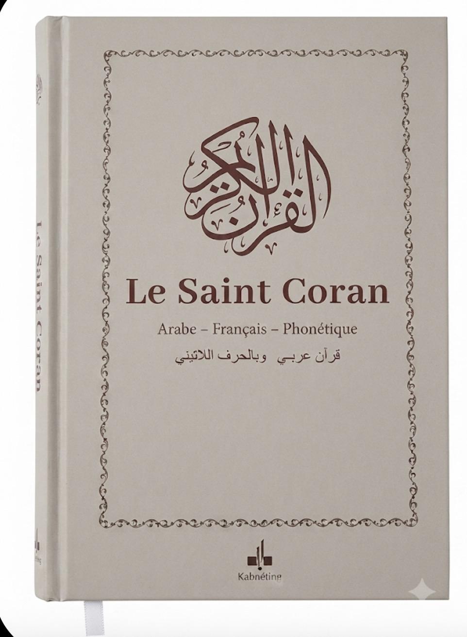 Saint coran arabe français phonétique grand modèle 